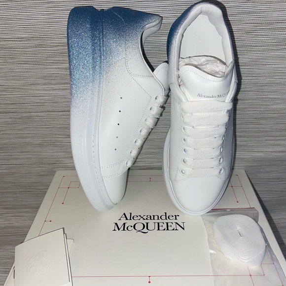 New Alexander McQueen Oversize Dégradé Spray Glitter Sneakers Size 38 - Picture 2 of 12